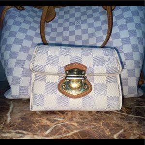 Louis Vuitton Damier Azur Neverfull MM Tote Bag Set